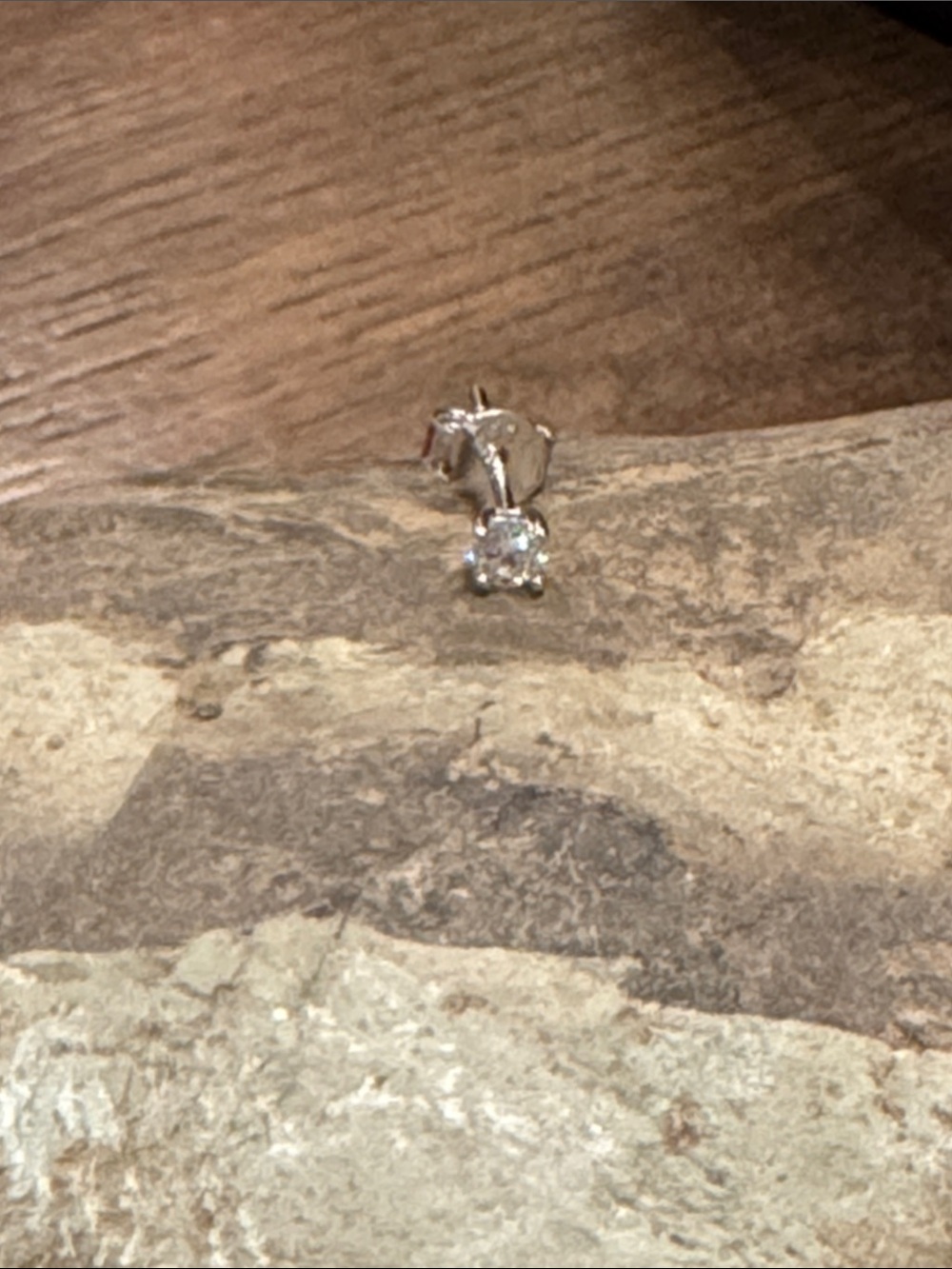 Silver Solitaire CZ Stud Earring - Classic Sparkle- Single Hu y